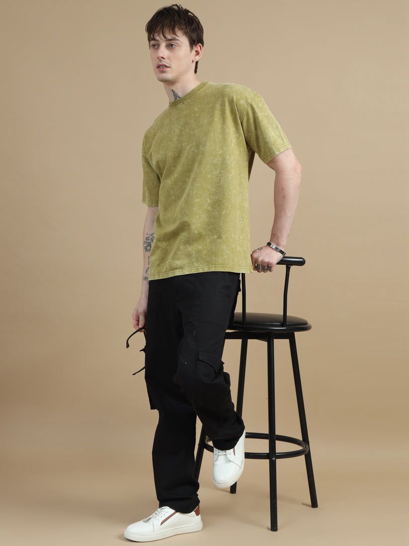 Olive Acid Wash Oversized T-shirt