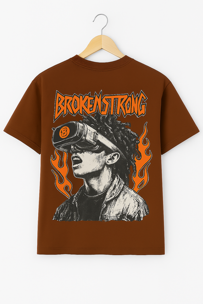Brown Puff Printed T-Shirt ( Broken Throne)