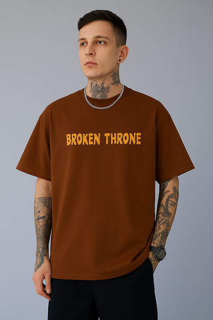 Brown Puff Printed T-Shirt ( Broken Throne)