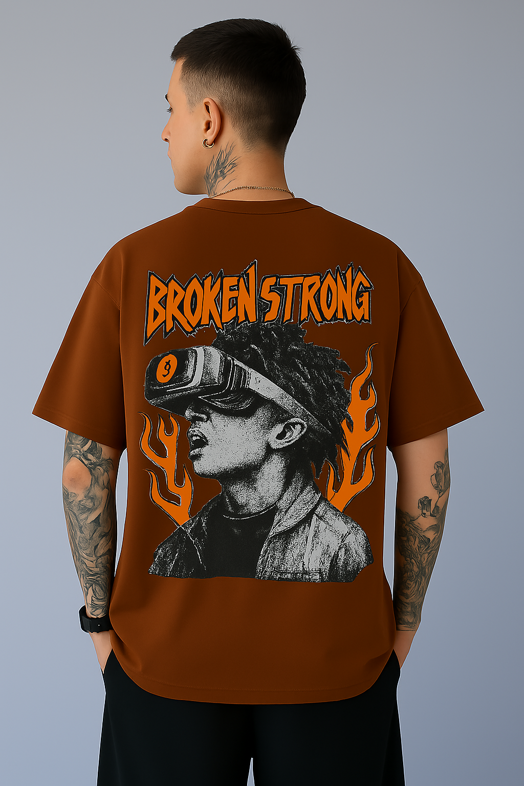 Brown Puff Printed T-Shirt ( Broken Throne)