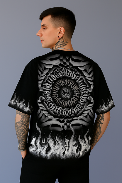 Gothic Black Oversized T-Shirt- Dorzo