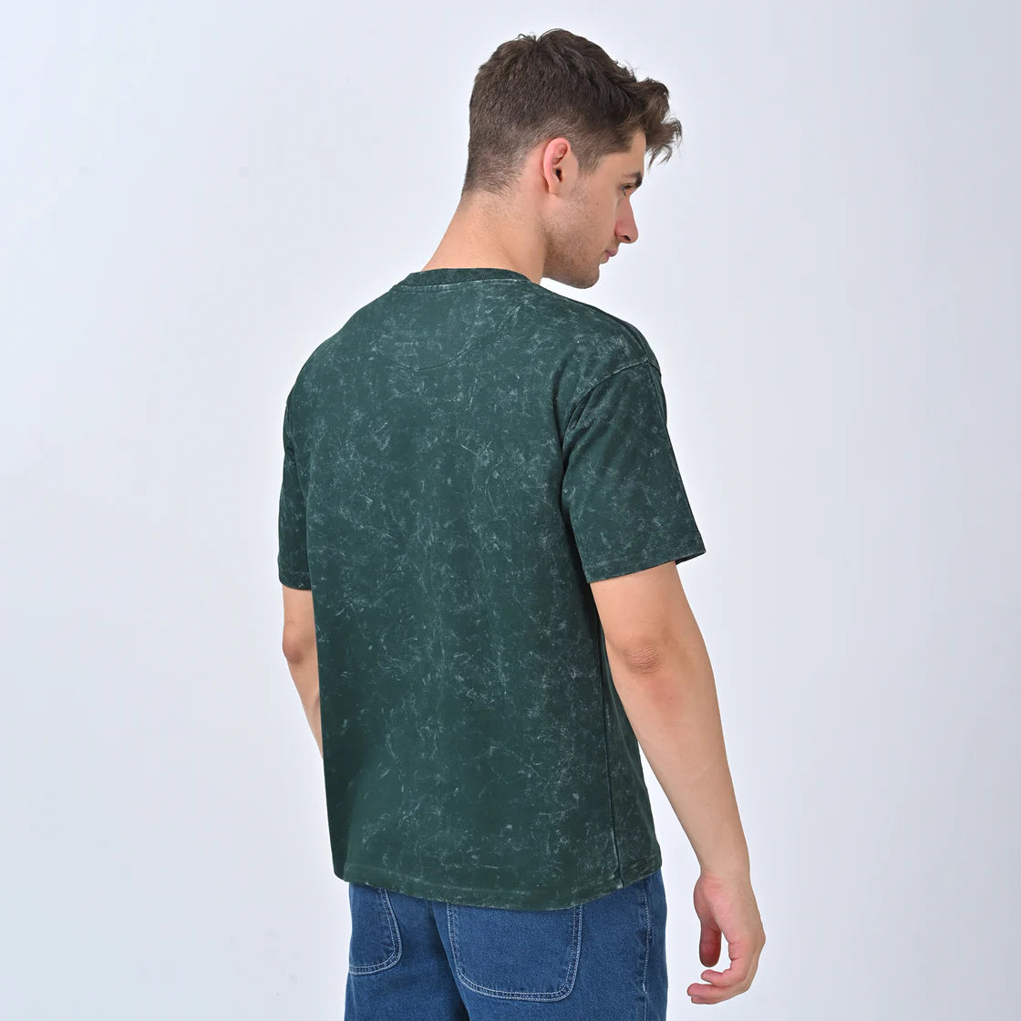 Forest Green Acid Wash Oversized T-shirt