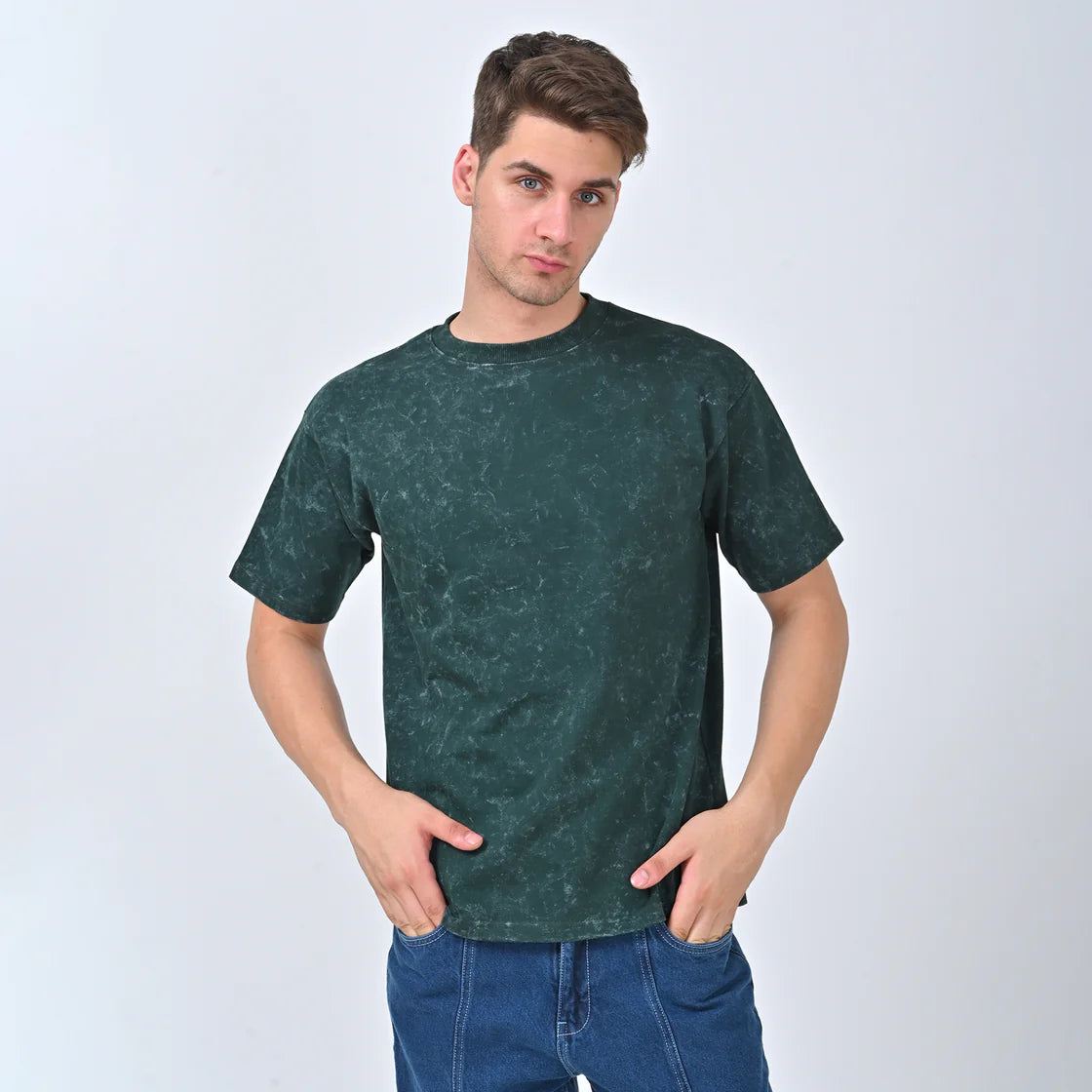 Forest Green Acid Wash Oversized T-shirt
