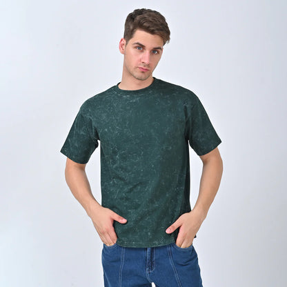 Forest Green Acid Wash Oversized T-shirt