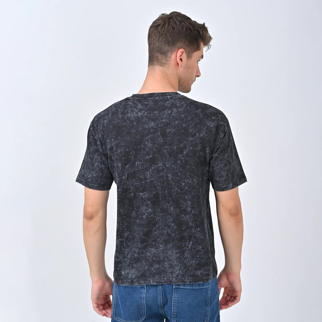 Black Acid Wash Oversized T-shirt