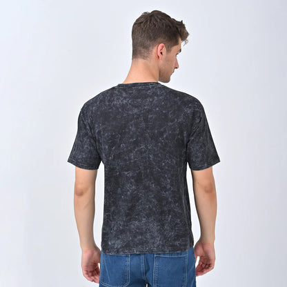 Black Acid Wash Oversized T-shirt