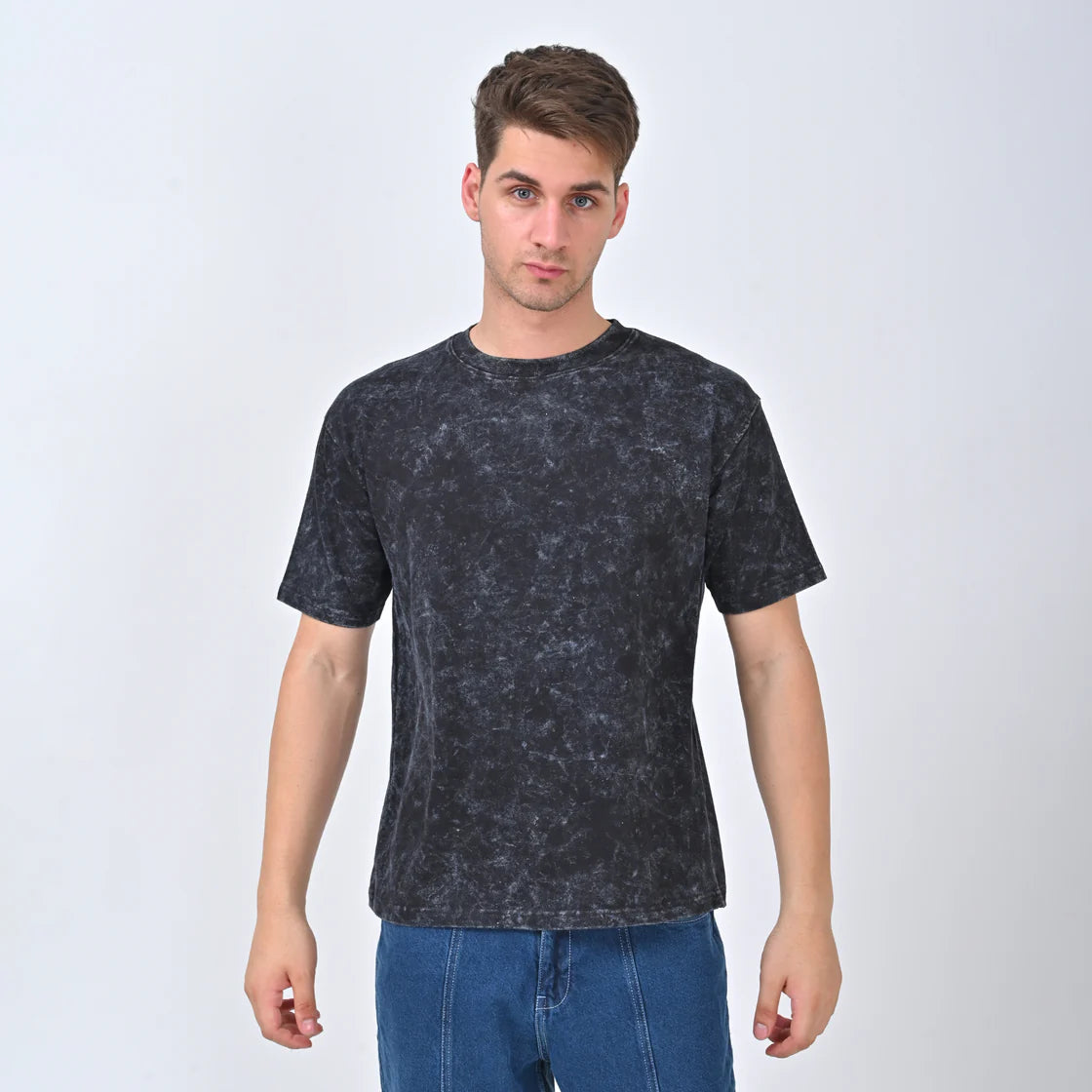 Black Acid Wash Oversized T-shirt