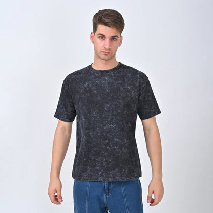 Black Acid Wash Oversized T-shirt