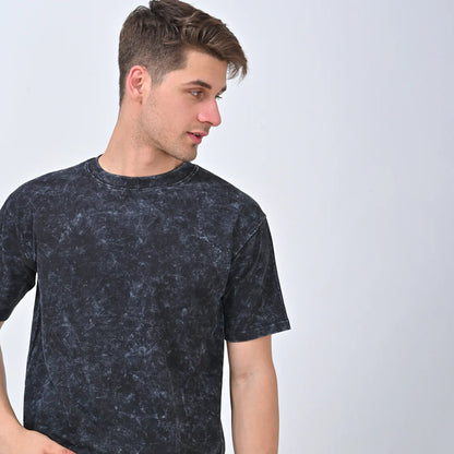 Black Acid Wash Oversized T-shirt