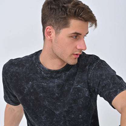 Black Acid Wash Oversized T-shirt