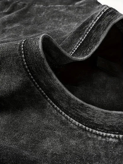 Black Acid Wash Oversized T-shirt