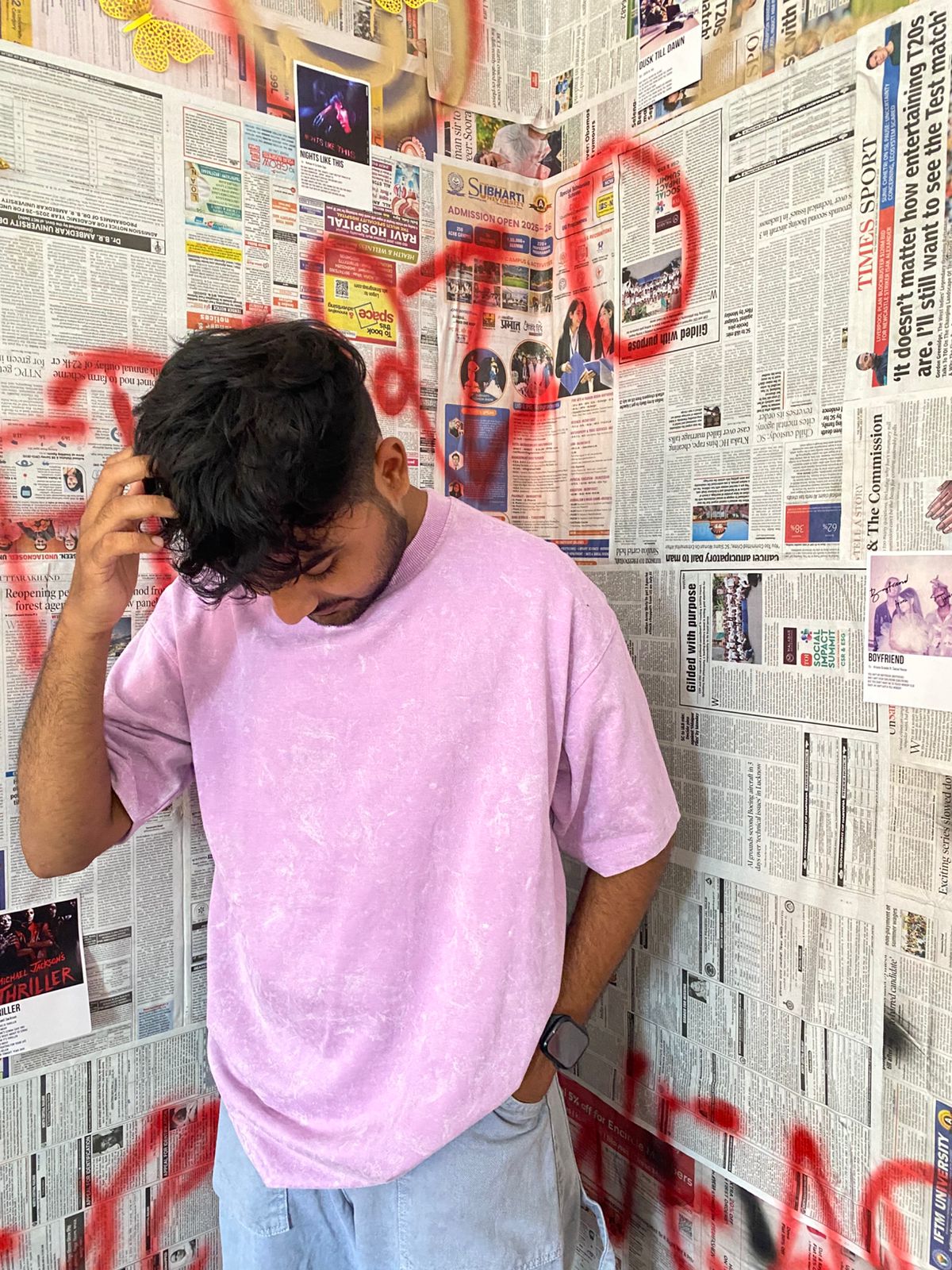 Lavender Acid Wash Oversized T-shirt