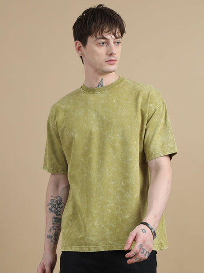 Olive Acid Wash Oversized T-shirt