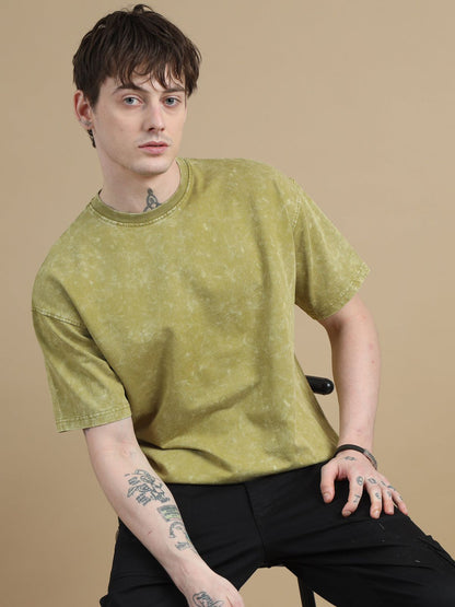 Olive Acid Wash Oversized T-shirt