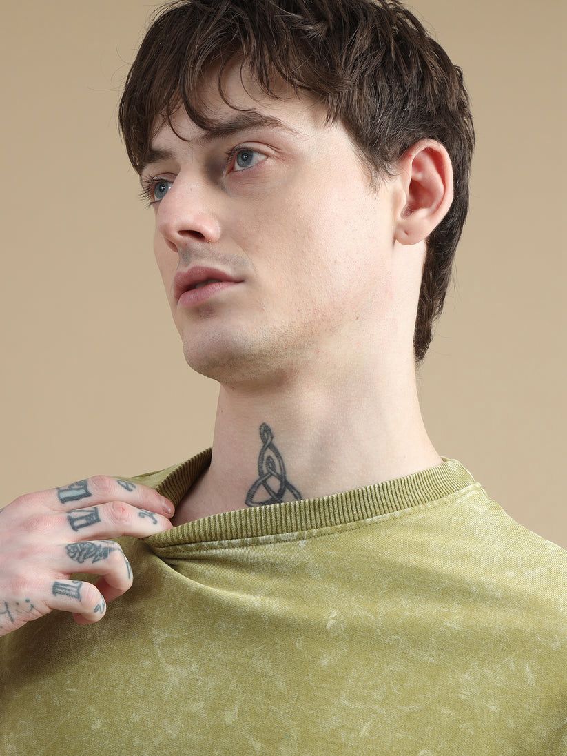 Olive Acid Wash Oversized T-shirt