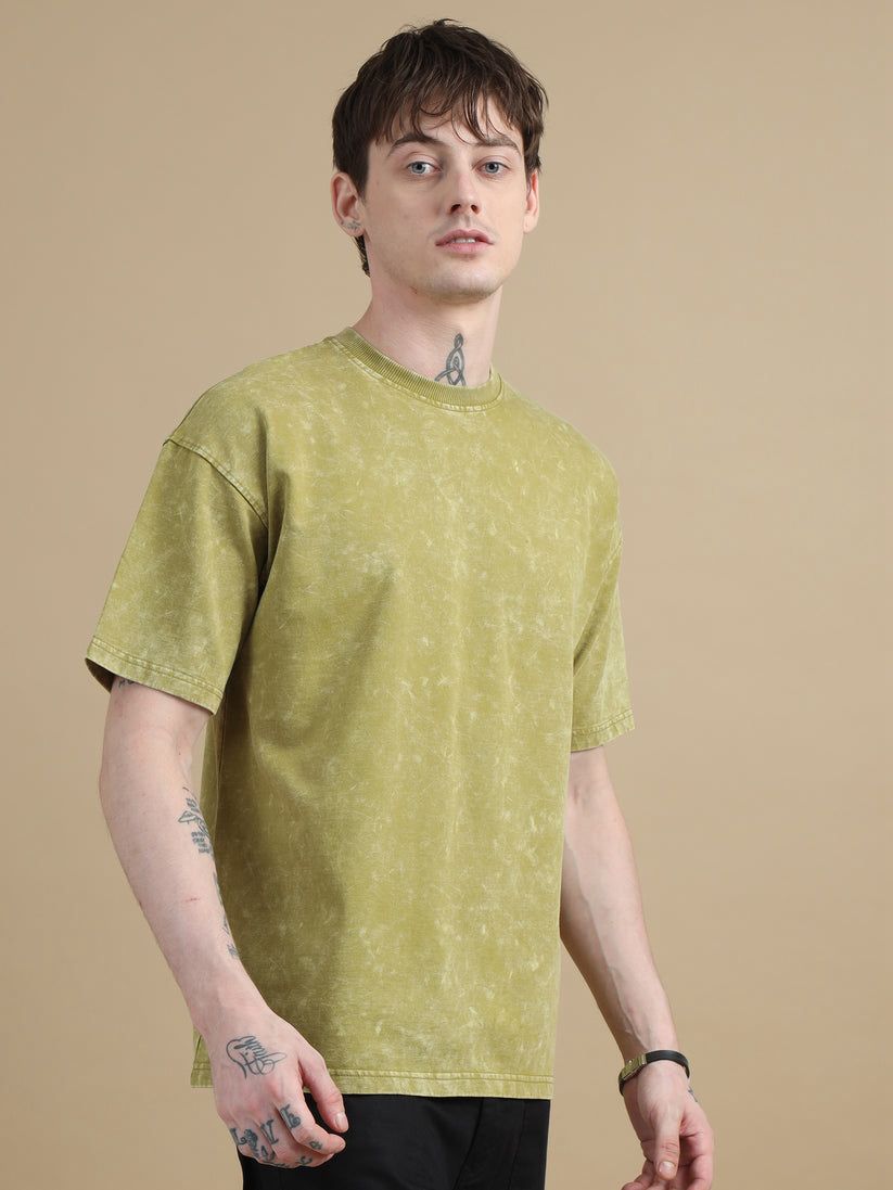 Olive Acid Wash Oversized T-shirt