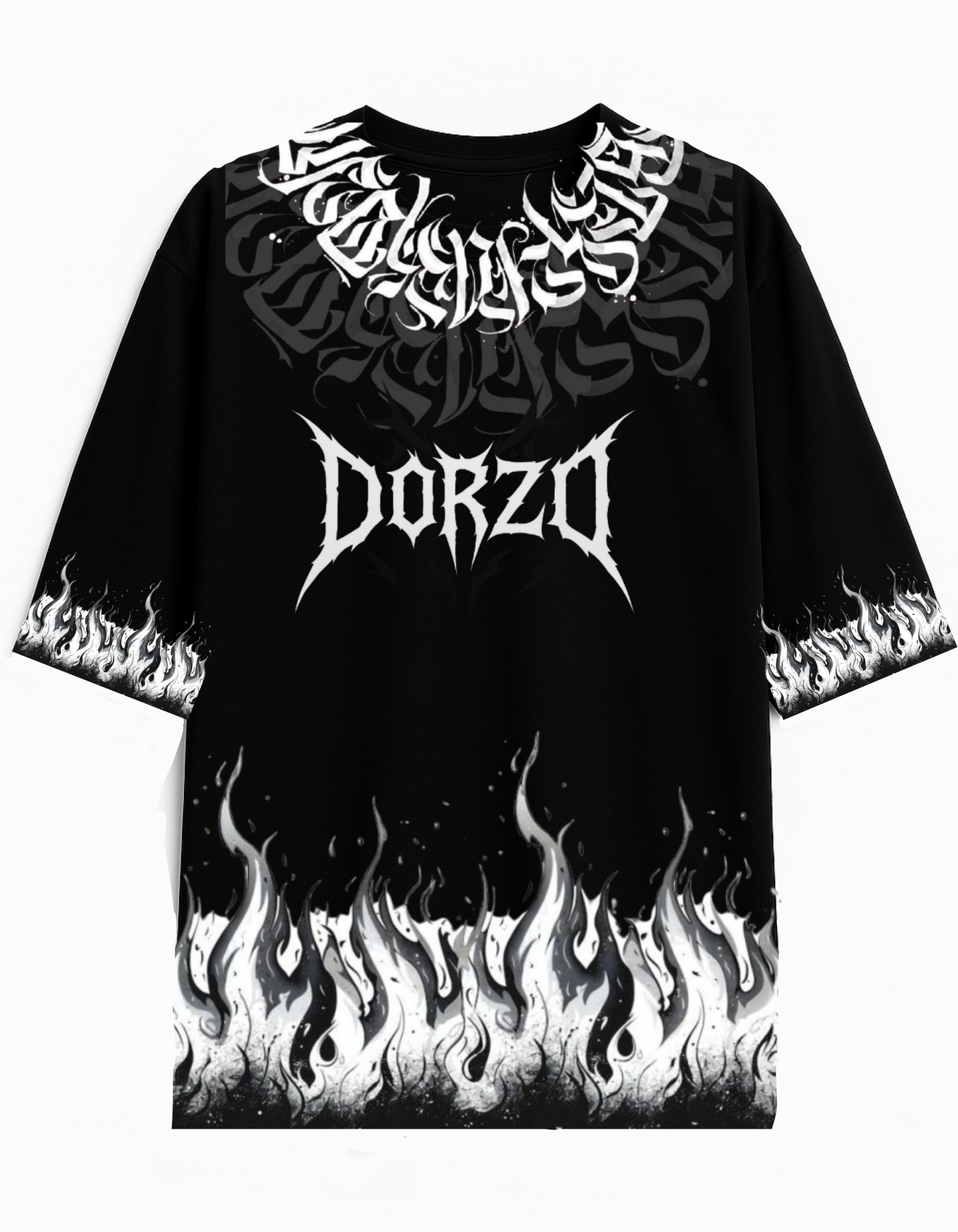Gothic Black Oversized T-Shirt- Dorzo