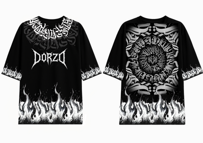 Gothic Black Oversized T-Shirt- Dorzo