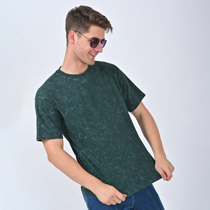 Forest Green Acid Wash Oversized T-shirt